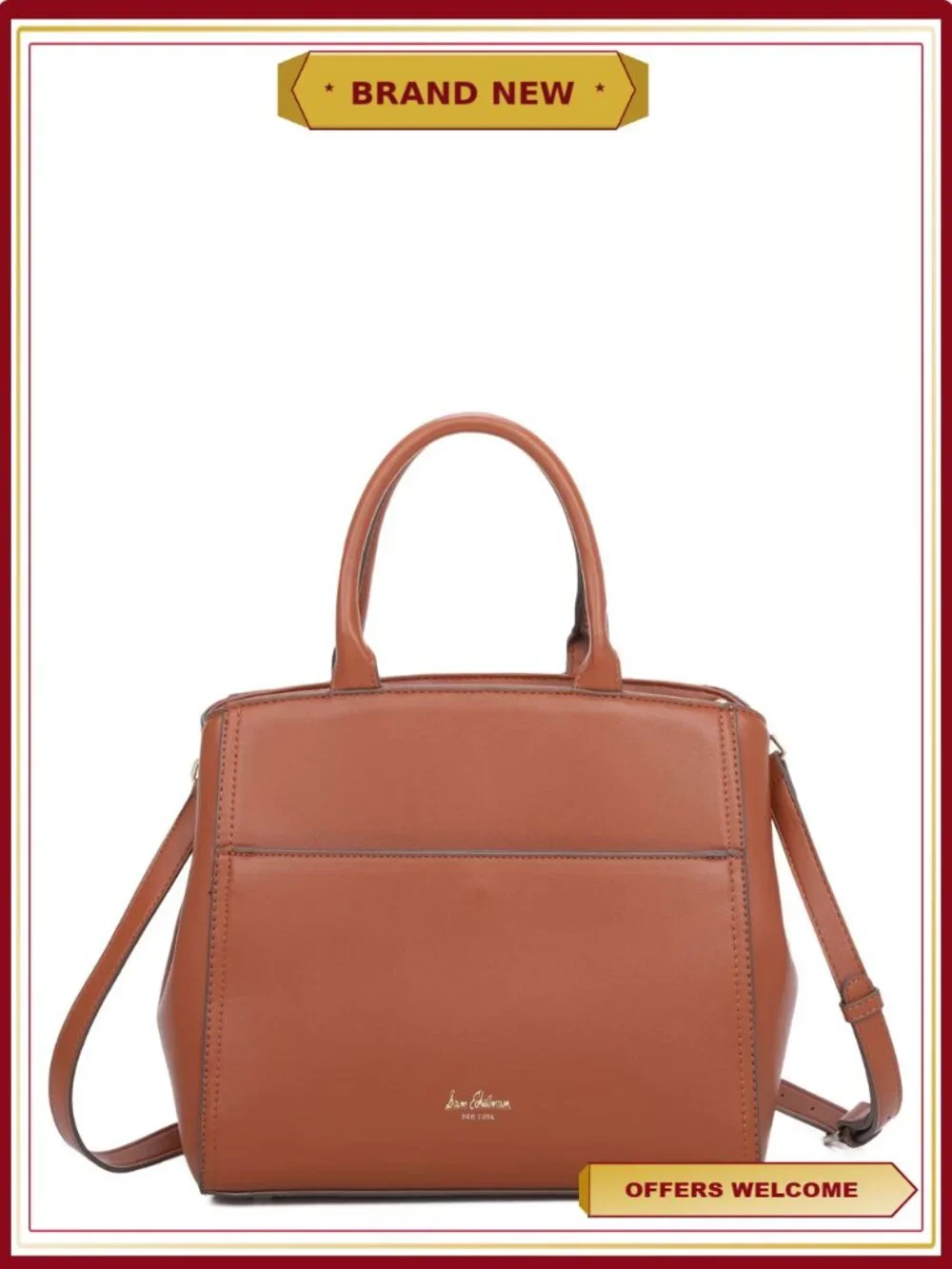 Sam Edelman Giana Satchel Crossbody Handbag Ivory Leather